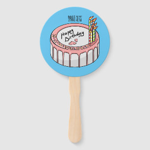 Leque Ilustração de desenho de bolo de aniversário