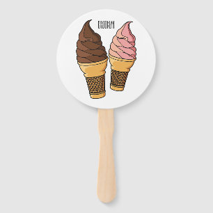 Leque ilustração de desenho de cone de sorvete