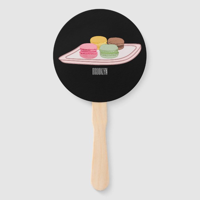Leque Ilustração de desenho de Macaron (Frente)