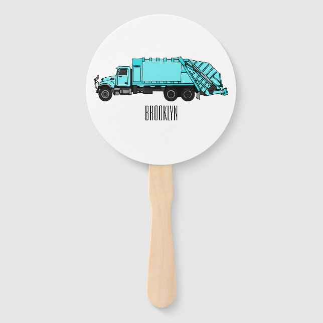 Leque Ilustração de desenho do caminhão de lixo (Frente)