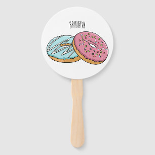 Leque ilustração do desenho animado de rosquinha