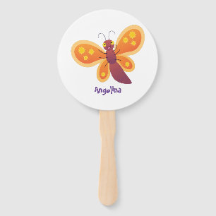 Leque Imagem de desenho animado de borboleta laranja fel