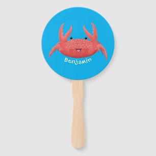 Leque Imagem de desenho animado de caranguejo vermelho-b