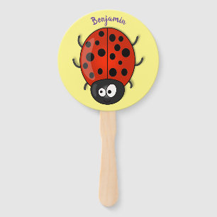 Leque Imagem de desenho animado de joaninha vermelha, fe