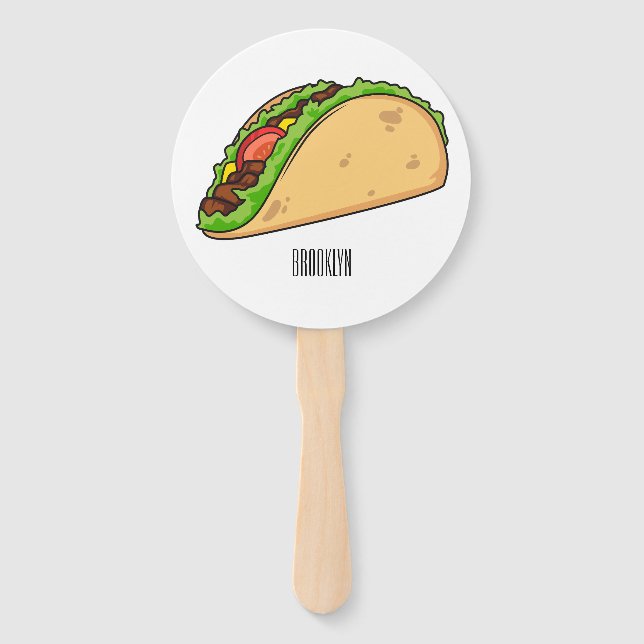 Leque Imagem de desenho animado do Taco (Frente)
