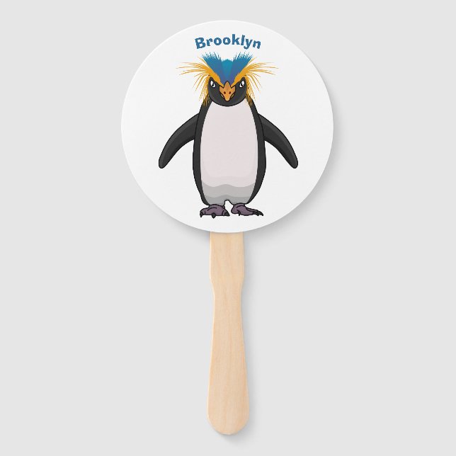 Leque Imagem do desenho animado de pinguim macarrão-bran (Frente)