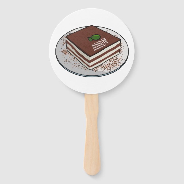 Leque Imagem do desenho do bolo Tiramisu (Frente)