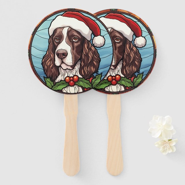 Leque Inglês Springer Spaniel Stainel Natal (Frente e Verso)