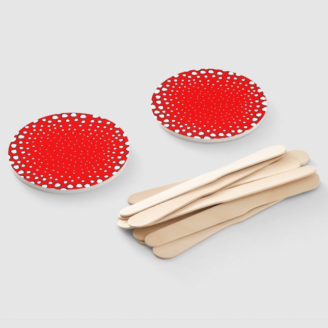 Leque Inscrita por penas de faisão vermelhas (Desmontado)