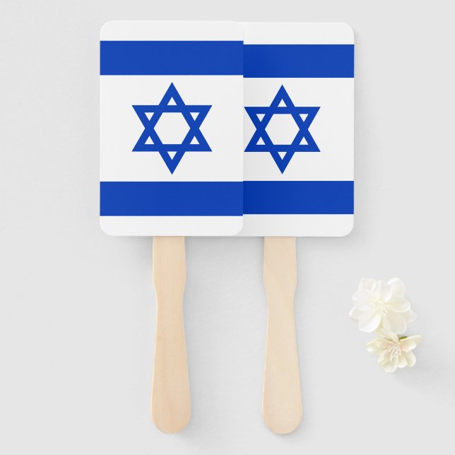 Leque Israel sinaliza o azul e branco o patriota moderno (Frente e Verso)