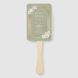 Leque Itinerário De Casamento De Sangue Rosa E Branca