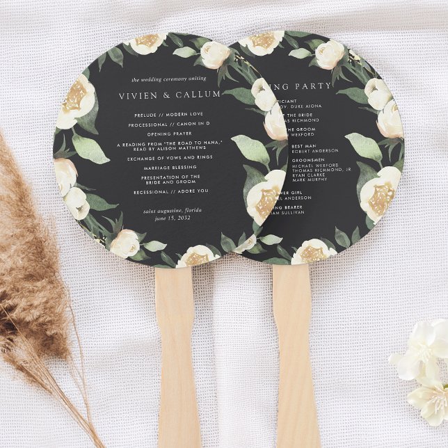 Leque Ivory Bloom | Programa de Casamento Floral de Wate (Criador carregado)