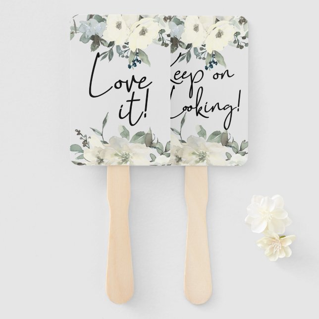 Leque Ivory White Roses Floral Diz Sim Ao Vestido (Frente e Verso)