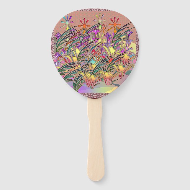 Leque Jardim de Flor Exótico (Frente)