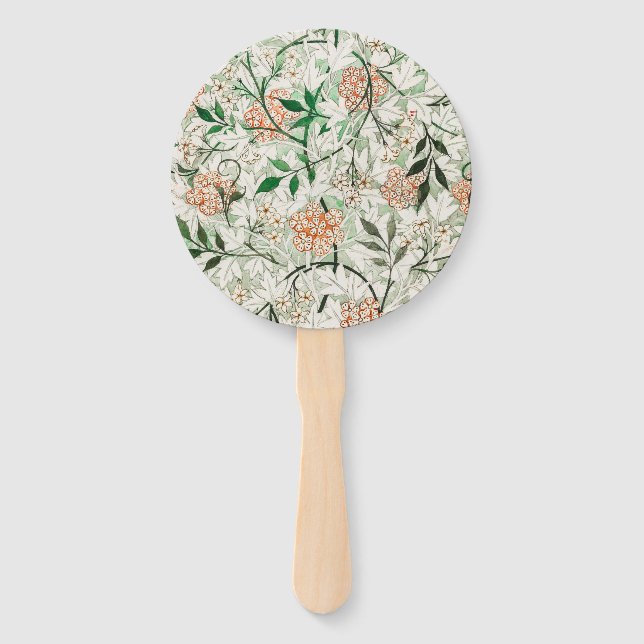 Leque Jardim de Jasmim Flor Clássica William Morris (Frente)