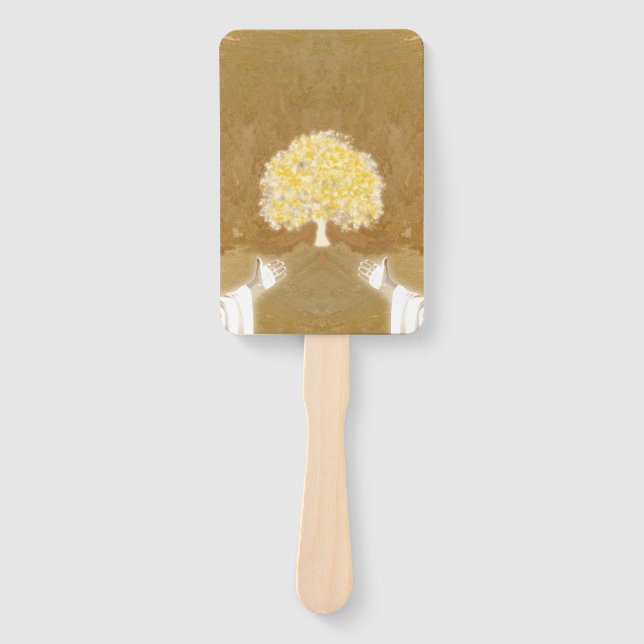 Leque Jesus Abre Unhas em Mãos Árvore da Vida (Frente)