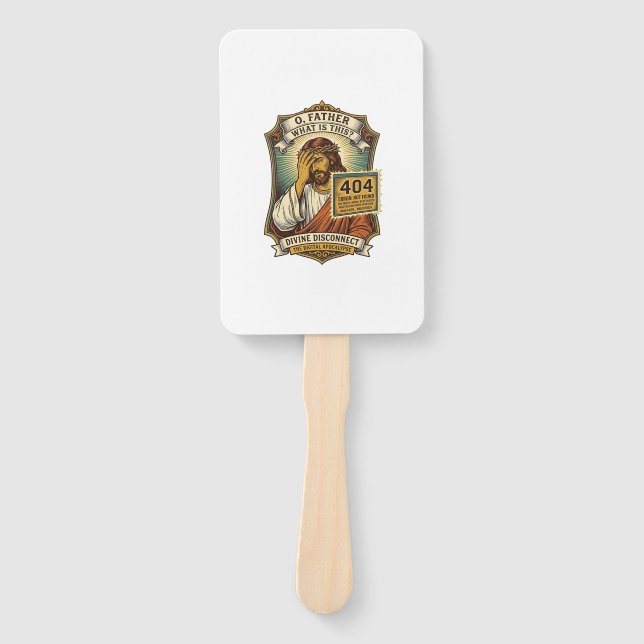 Leque Jesus engraçado erro 404 Humor desenvolvedor web p (Frente)