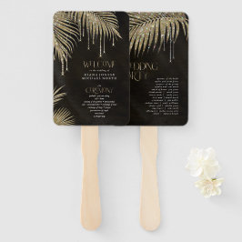 Leque Jewel Palm Leaf Ceremony Program Dourado ID830