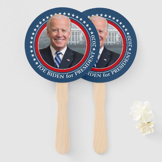 Leque Joe Biden 2020 para Presidente Foto - Parada (Frente e Verso)