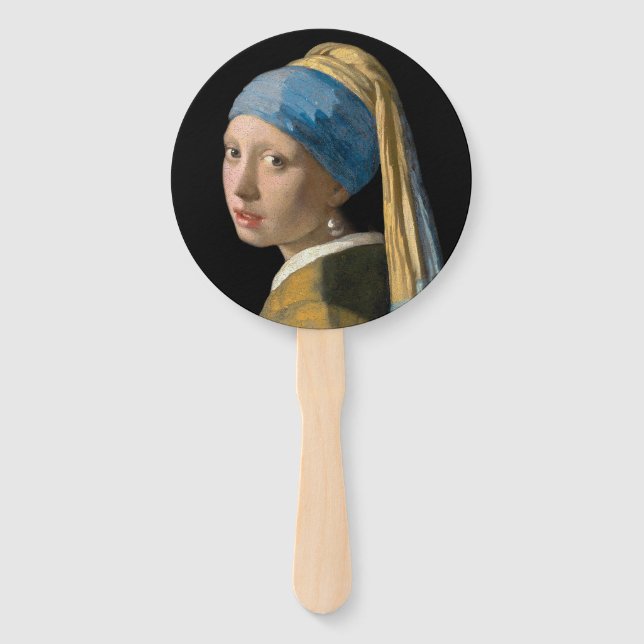 Leque Johannes Vermeer - Rapariga com um Ouriço de Pérol (Frente)