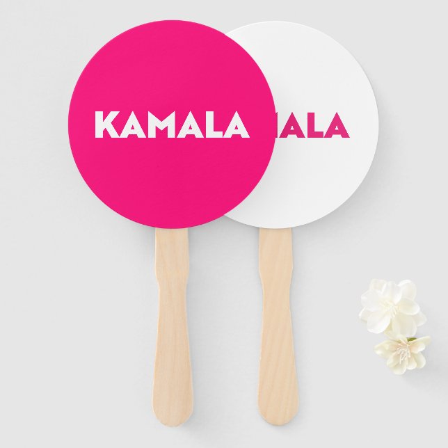 Leque Kamala, moderno e ousado tipografia, rosa-minimali (Frente e Verso)