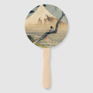 Leque Katsushika Hokusai - Menino Vivendo o Monte Fuji