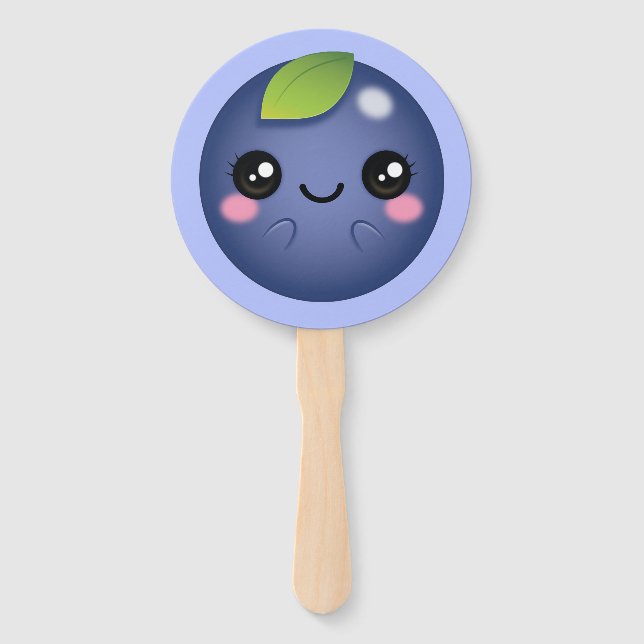 Leque Kawaii Blueberry (Frente)