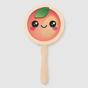 Leque Kawaii Peach Hand Fan