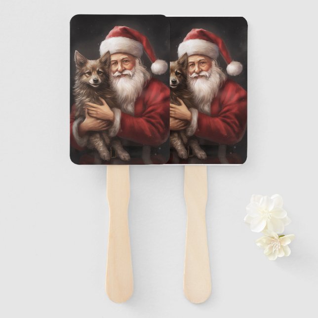 Leque Kelpie australiano com Natal (Frente e Verso)