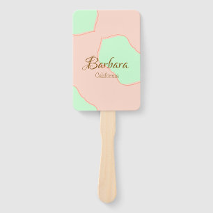 Leque Laranja verde pastel boho adicionar nome lugar rús