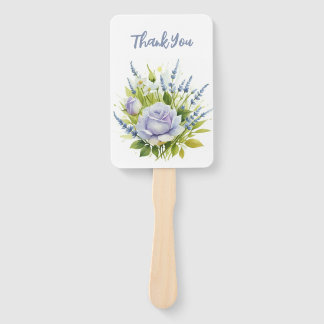 Leque Lavanda de aquarelas Flores selvagens