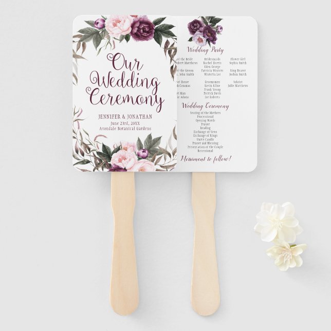 Leque Lavanda de Roxo Peonies Ventiladores do Programa G (Frente e Verso)