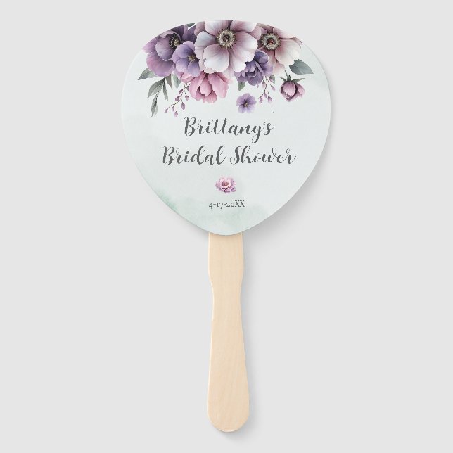 Leque Lavanda do chá de panela e Floral Verde (Frente)