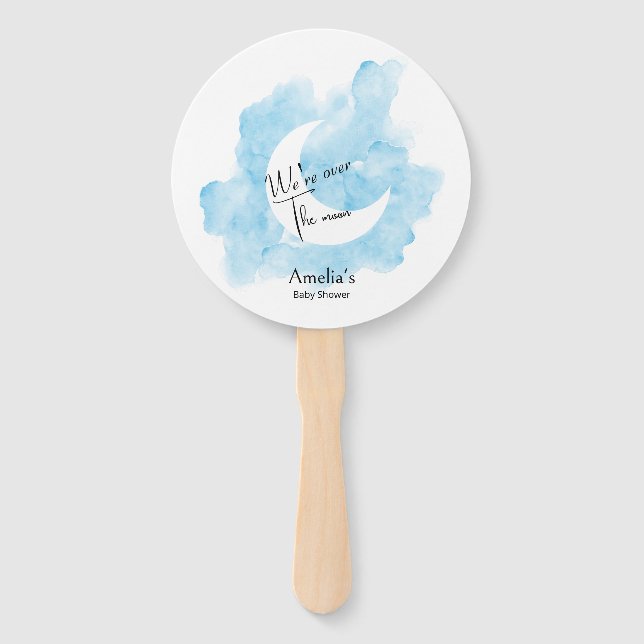 Leque Lavar Aquarela sobre o Chá de fraldas da Lua (Frente)