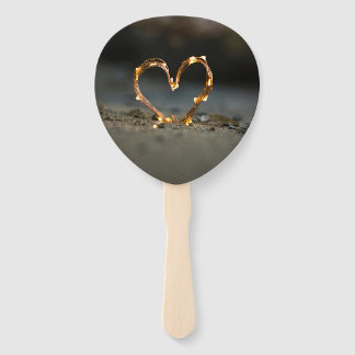 Leque LED Heart Wedding Hand Fan | Set of 10