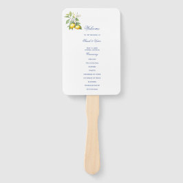 Leque Lemon Wedding Program Hand Fan