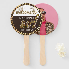 Leque Leopard Balloon Script Birthday Foto Personalizada