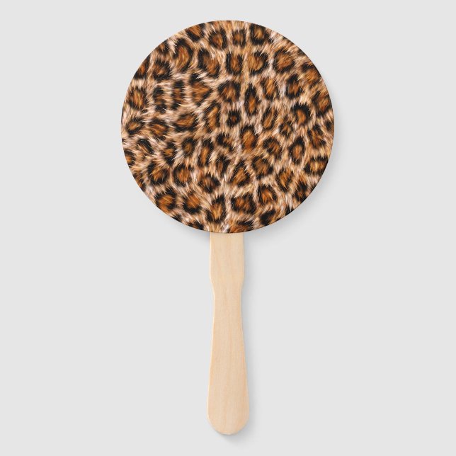 Leque Leopard Jaguar Cat Brown fur Pattern-24609 (Frente)