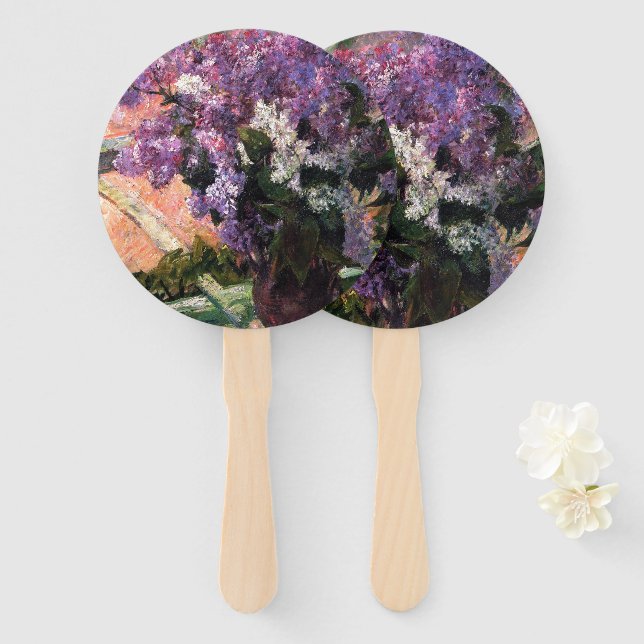 Leque Lilacs em uma janela por Mary Cassatt (Frente e Verso)