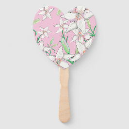 Leque Lillies Brancos na Ilustração de Fundo Rosa