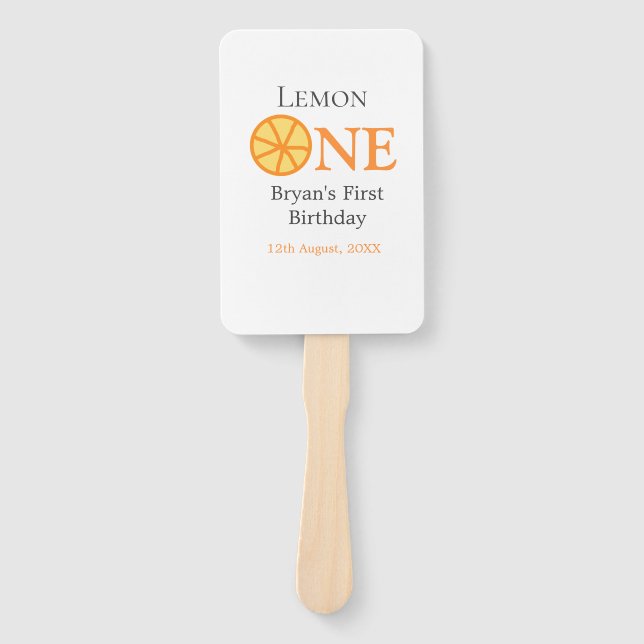 Leque Limão, uma cinza de laranja primeiro aniversario f (Frente)