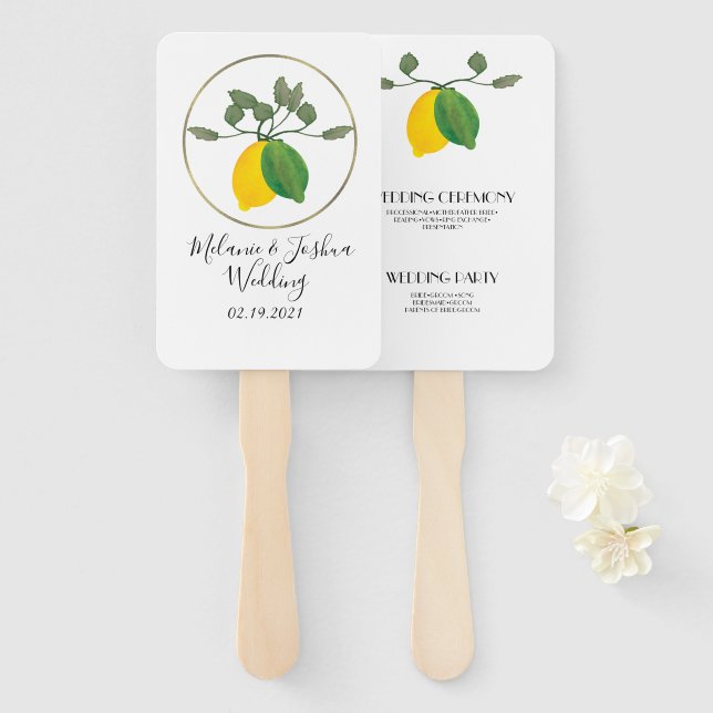 Leque Limoncillo Aquarela Limão Lime (Frente e Verso)