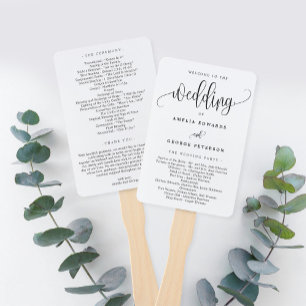 Leque Linda caligrafia EDITABLE COLOR Wedding Program