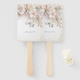 Leque Lindas Flores Brancas De Aquarela Rosa