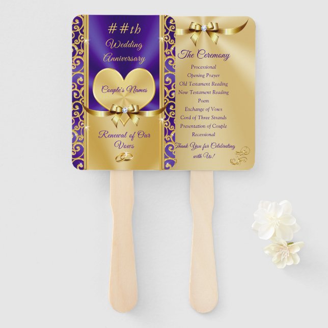 Leque Lindos fãs do Programa de Aniversário Roxo e Doura (Frente e Verso)