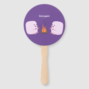 Leque Lindos marshmallows cor-de-rosa por fogueira desen
