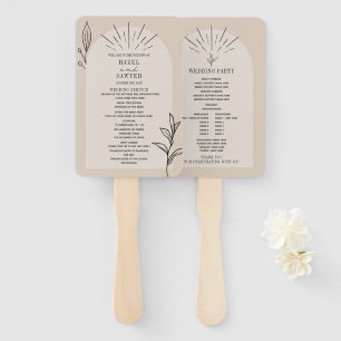 Leque Line Art Arch Tan Botanical Weding Program