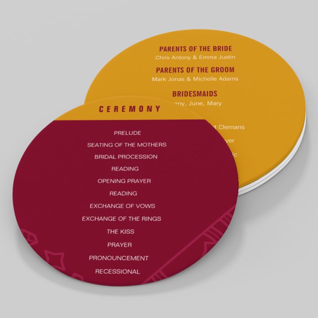 Leque Lista de Casamentos (Try out this wedding program details hand fan which is more using for outdoor wedding during summer)