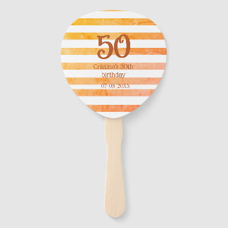 Leque Listras laranja vermelhas 50º aniversário marrom n