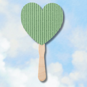 Leque Listras Verticais Simples com Brilho em Verde Flor